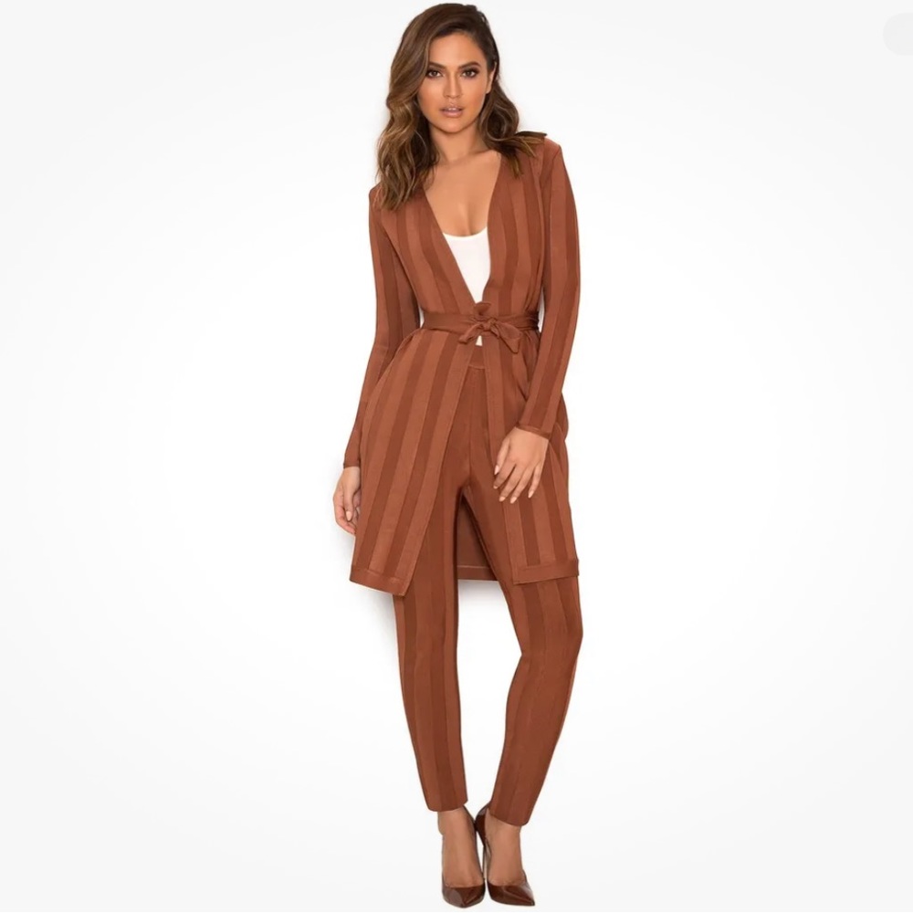 HOUSE OF CB 'Caren' Tan Bandage Leggings/Size M-US 6-8.